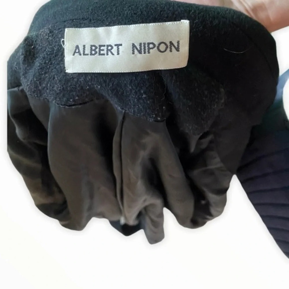 Albert Nipon Black Wool Pea Coat - Picture 14 of 16